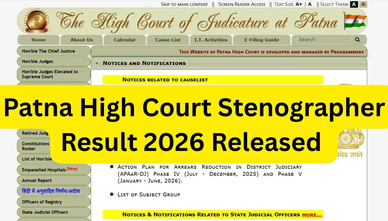 Patna High Court Stenographer Result