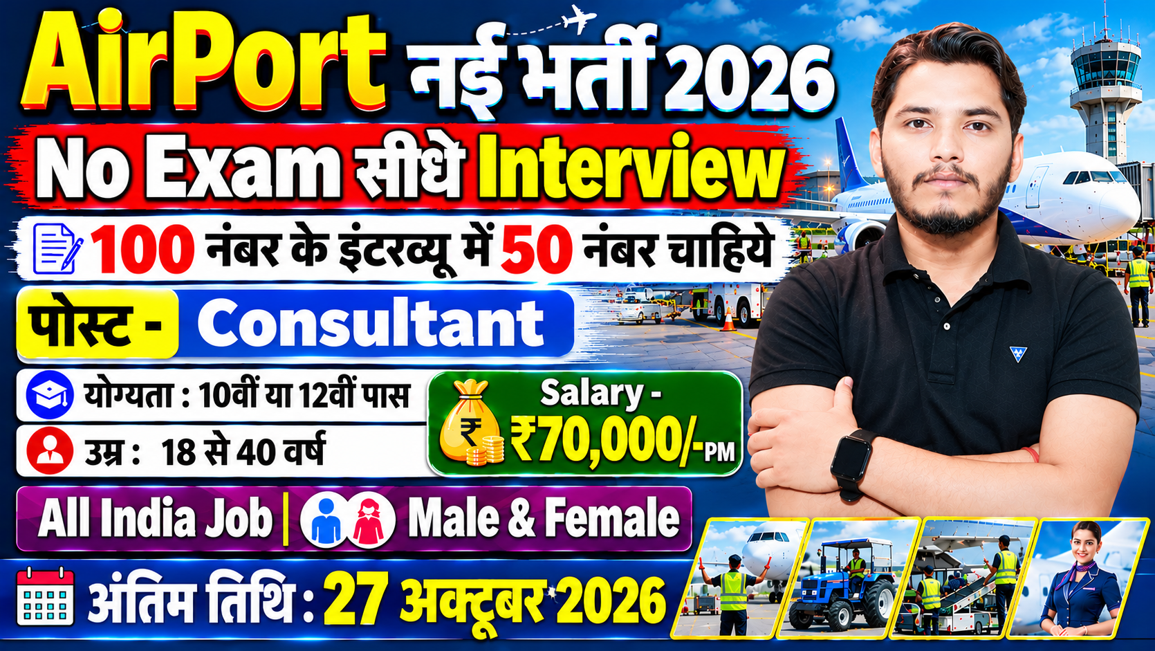 Airport Recruitment 2026 Notification Out, No Exam Direct Interview Airport Recruitment