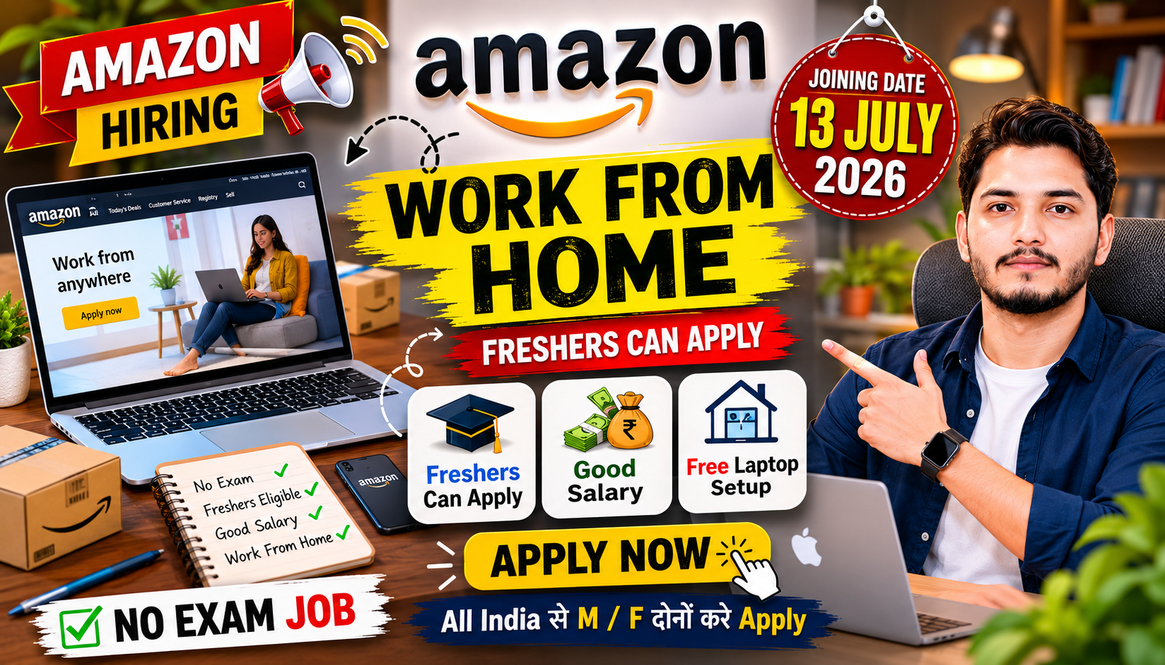 Amazon Work From Home Vacancy 2026 Notification Out, No Exam Direct Selection Amazon Work From Home Vacancy