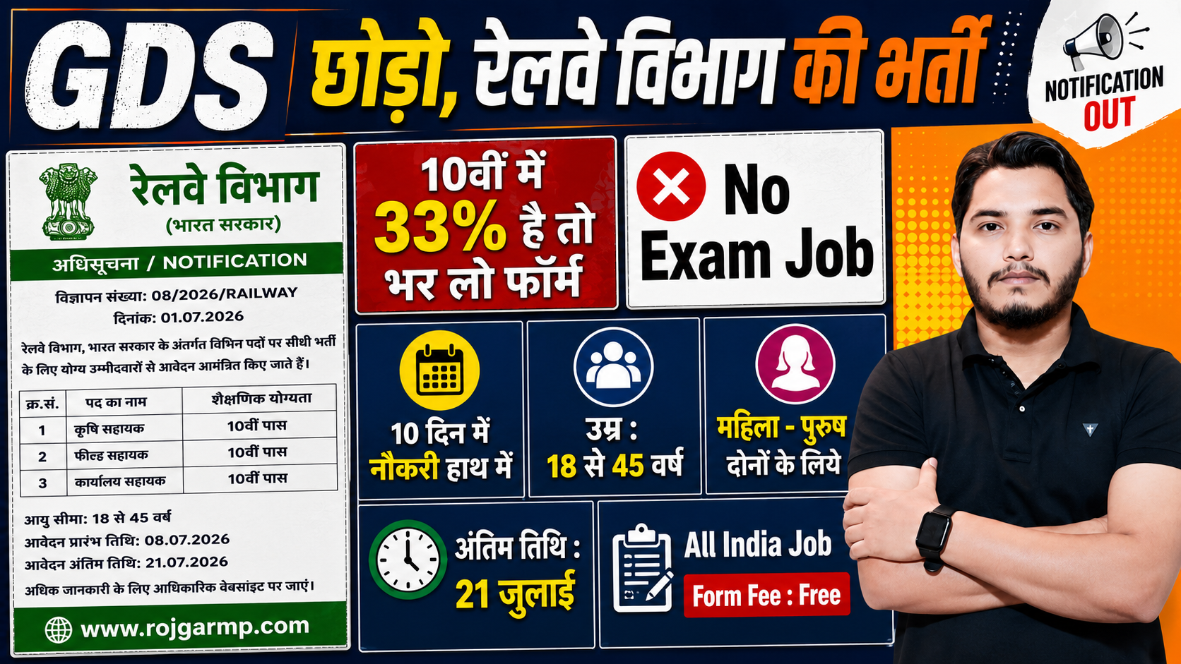 Rail Kaushal Vikas Yojana 2026 Notification Out, No Exam Direct Merit Rail Kaushal Vikas Yojana