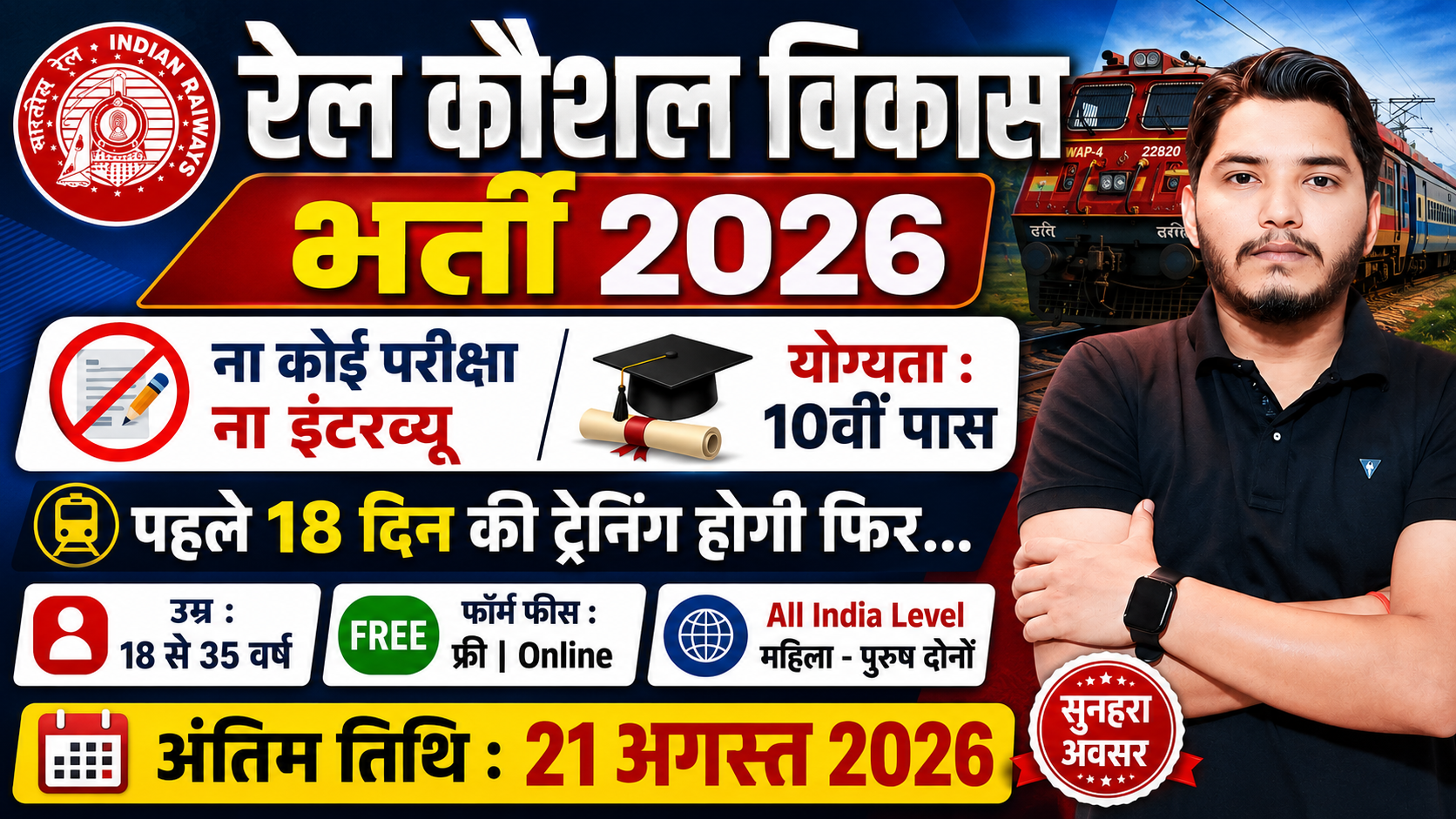 Rail Kaushal Vikas Yojana 2026 Notification Out, No Exam Direct Merit Rail Kaushal Vikas Yojana