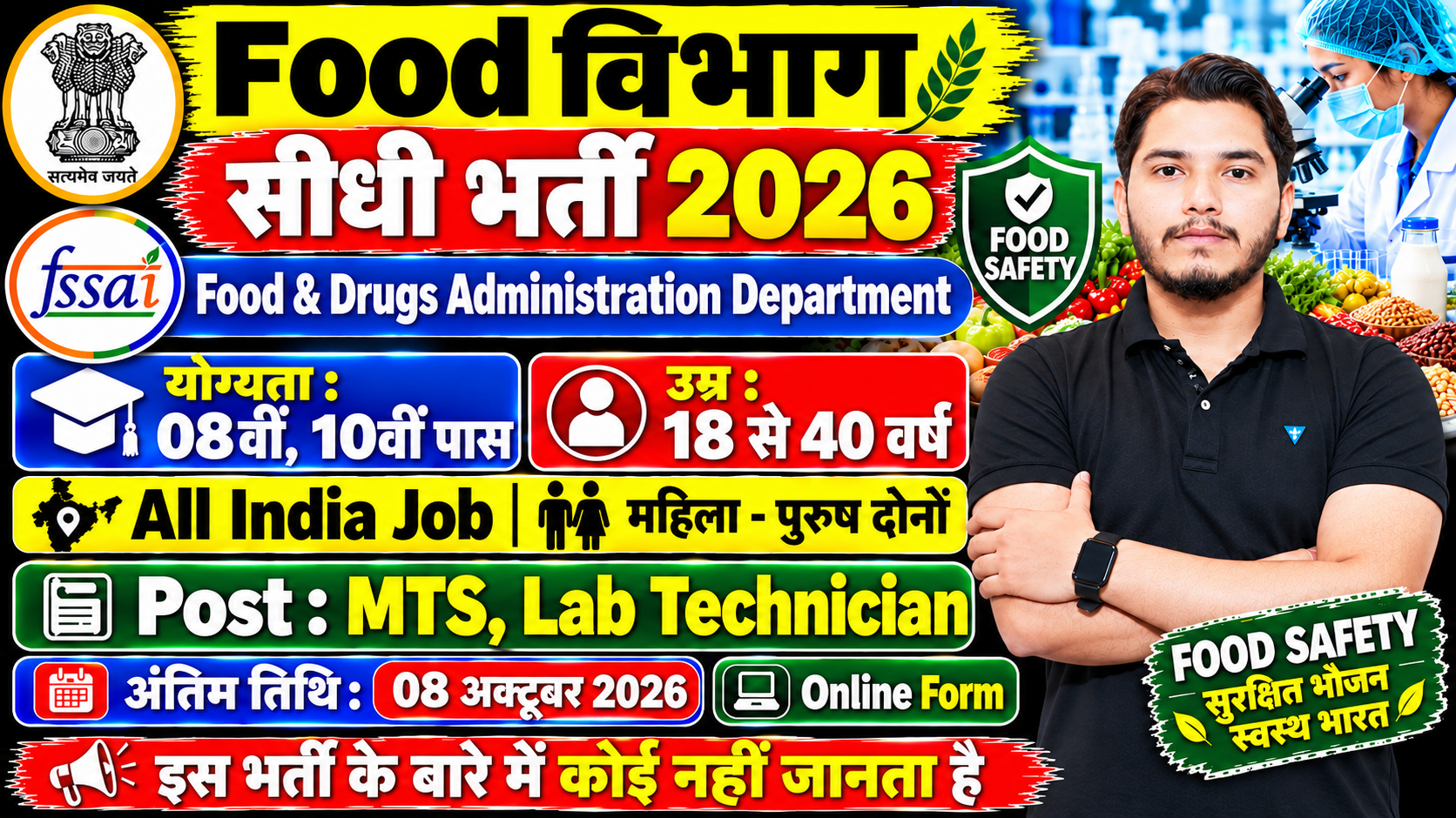 Food Department Vacancy 2026 Notification Out, No Exam Direct Interview Food Department Vacancy